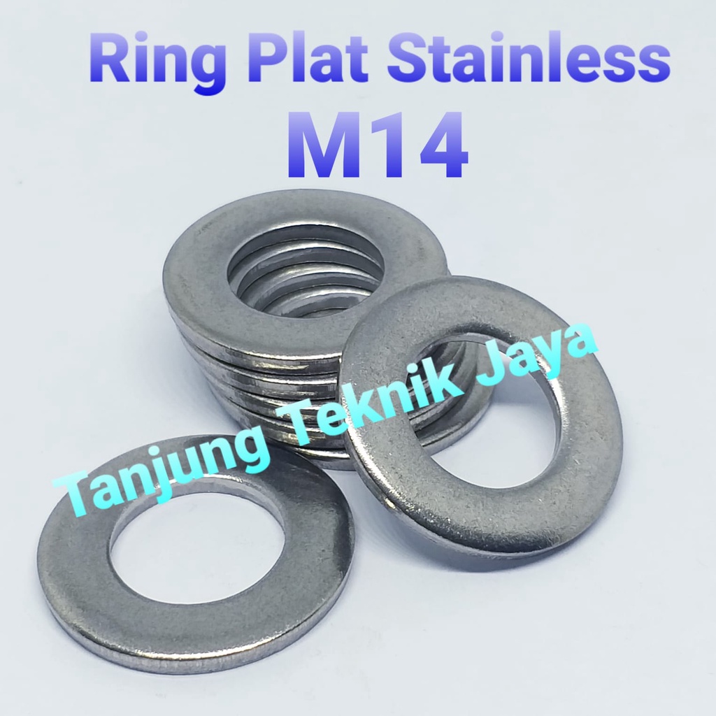 10 Pcs Ring Plat Stainless M14/ Ring Plat Stainlis M14 / Ring Plat Stenlis M14 Sus 304 Murah