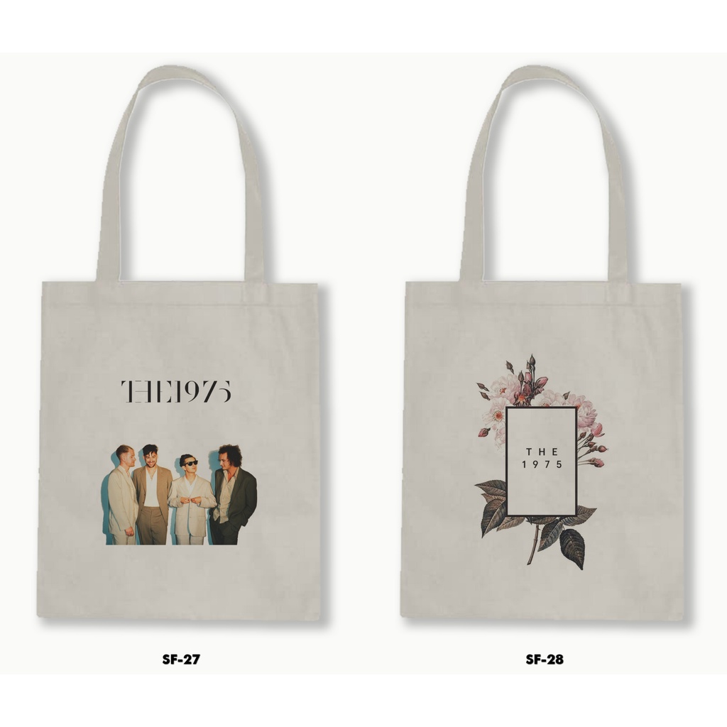 Tas Tote Bag Resleting Kanvas/Blacu  - The 1975 B