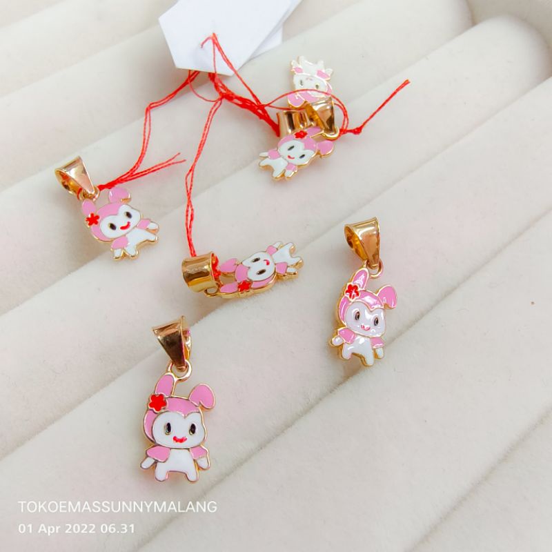 Liontin bandul kalung anak anak kupu emas 300%/6k