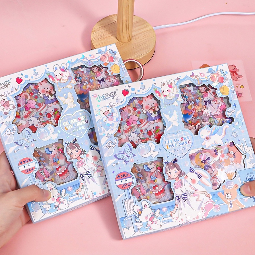 Susi-100pcs / Kotak Stiker Motif Kartun Princess Lucu Anti Air Untuk Dekorasi DIY