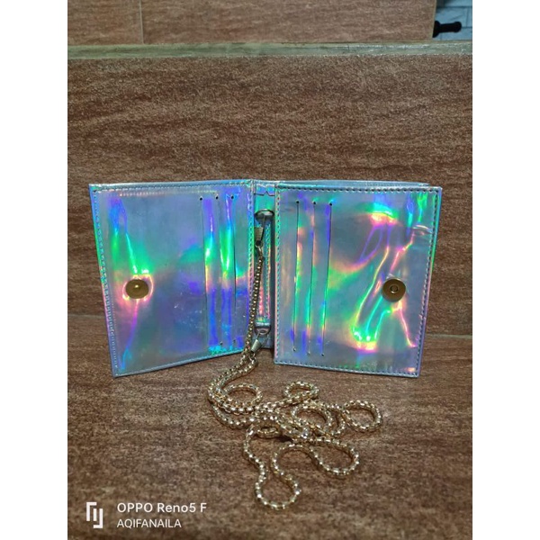 Tas Selempang Mini Wanita Dompet Ayla Hologram dan Silver Free Dusbox