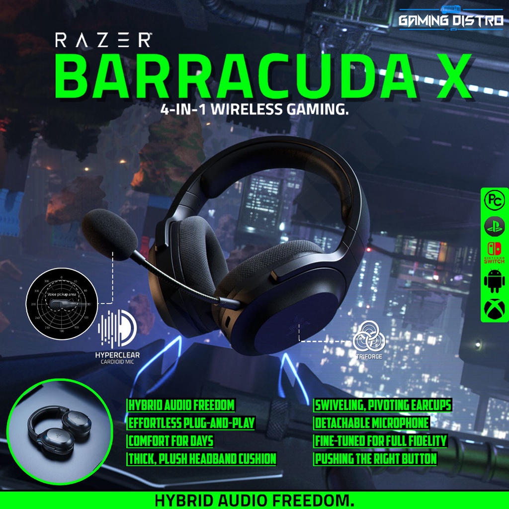 Headset Gaming Razer Barracuda X Wireless with Razer TriForce Drivers