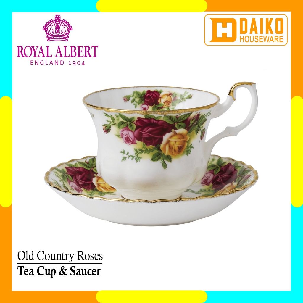 Cangkir Teh Royal Albert Old Country Roses - Boxed Teacup + Saucer Original Royal Albert