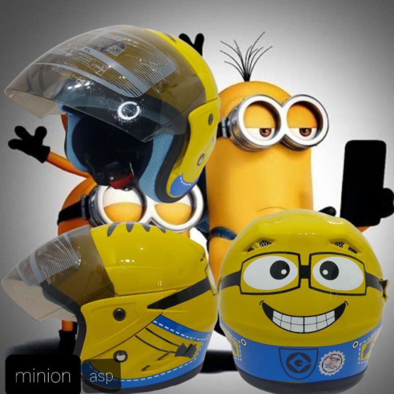 Helm Anak Minion Usia 3 SD 9 Tahun