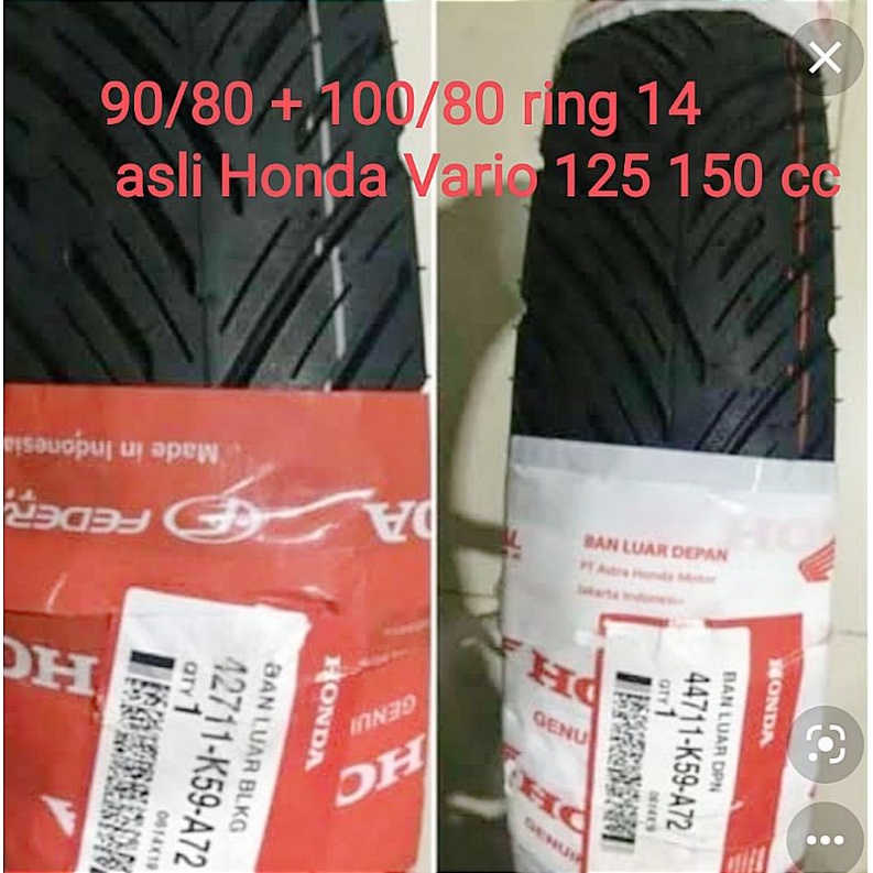 paket ban tubles matic asli Honda 90/80+100/80.14 depan +belakang free pentil