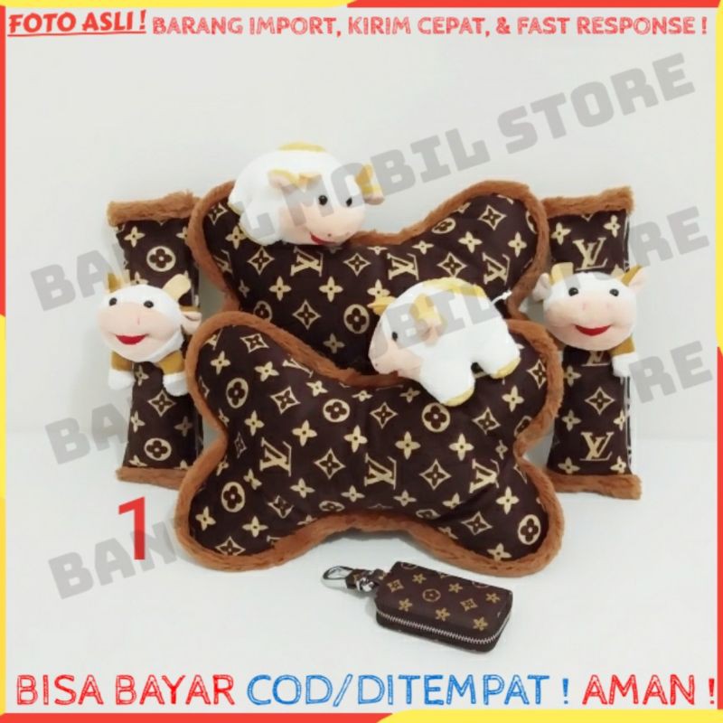 SET BANTAL SANDARAN HEADREST JOK KEPALA LEHER TISU TISSU TISUE TISSUE SAFETY BELT SABUK PENGAMAN KUR