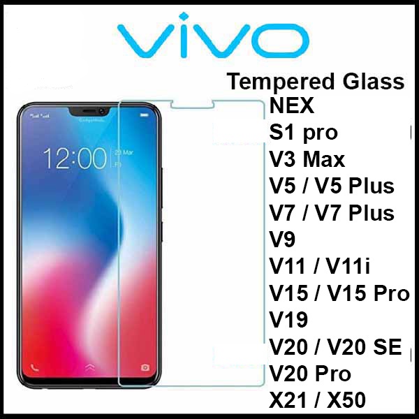 HD CLEAR NORMAL VIVO TEMPERED GLASS VIVO Nex S1 V3 Max V5 V7 Plus V9 V11 V11i V15 V19 V20 Pro SE X21 X50