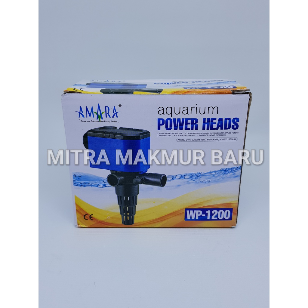 POWER HEADS AMARA WP-1200 POMPA AIR CELUP AMARA WP 1200 Mesin Pompa Celup Air Power Heads Aquarium