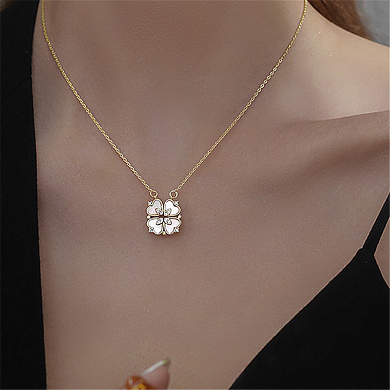 Four-leaf Clover Necklace Wear More Female Design Sense, High Sense of Personality Ins Tide Necklace