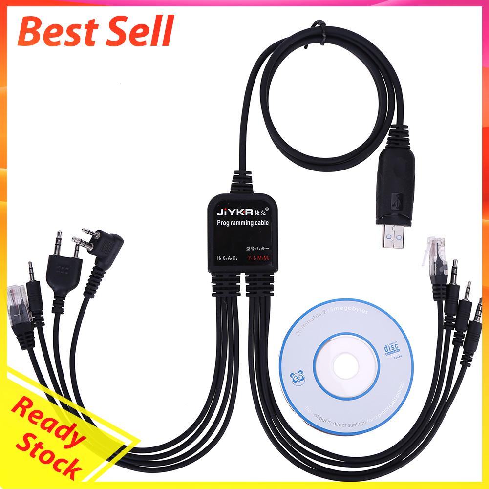 MOTOROLA 8 in 1 Kabel Programming USB Untuk Radio Baofeng Kenwood TYT QYT