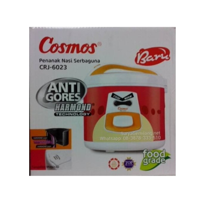 Cosmos Rice Cooker 2L Magic Com Harmond CRJ-6023 N CRJ 6023