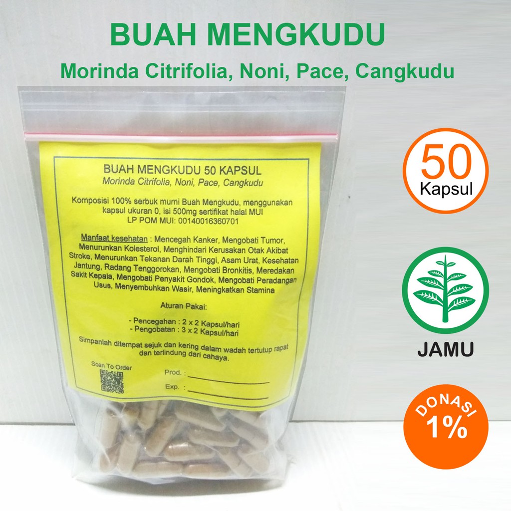 

BUAH MENGKUDU KAPSUL Arthritis Kolesterol Diabetes Stroke Jantung Gondok Radangan Usus Wasir