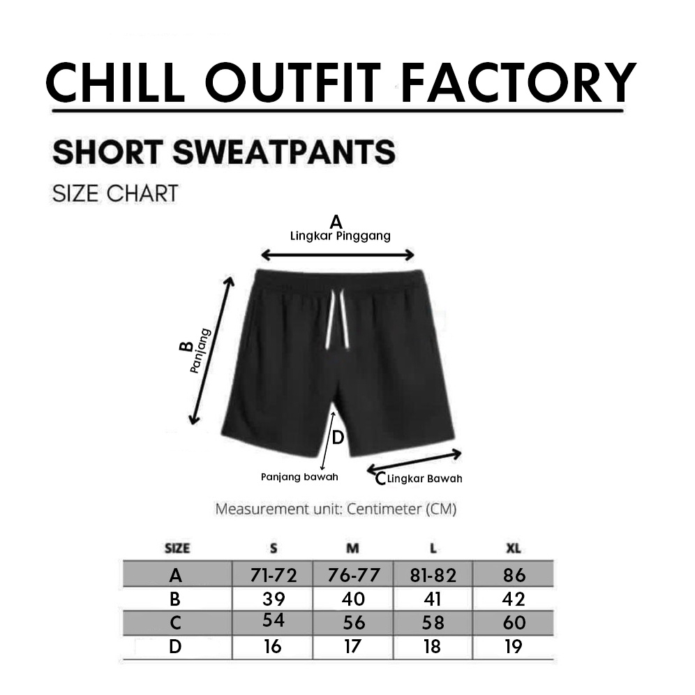 M.C - Short Sweatpants Basic - Boardshort - Celana Pendek Premium - Celana Pendek Full Katun Fleece - Celana Distro