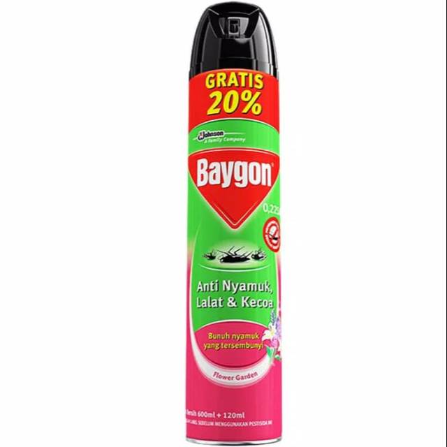 Baygon Aerosol/Insektisida Spray Flower Garden 600ml +120ml