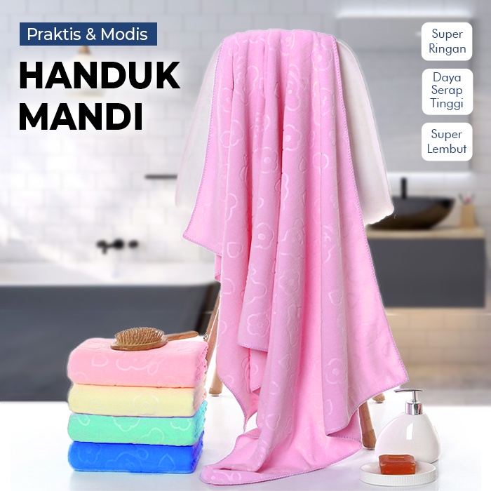 Handuk Mandi Besar Handuk Mandi Tebal Handuk Mandi Lembut Handuk Mandi Keluarga Ukuran 140cm X 70cm Bahan Polyester H18