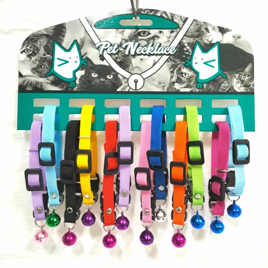 kalung anjing kucing polos lonceng kerincing hewan peliharaan