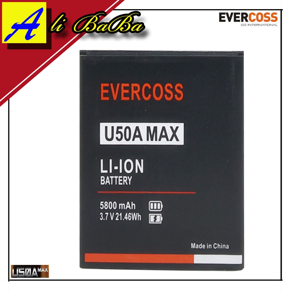Baterai Handphone Evercoss U50A MAX Double Power Evercoss Batre HP Evercoss U50A MAX Battery Cross