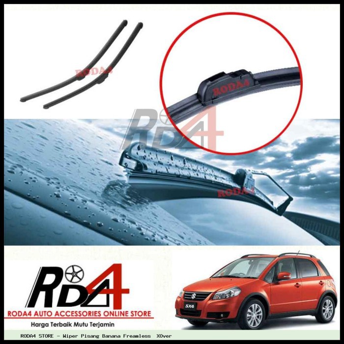 Wiper Mobil XOver 24 14 Frameless Banana 1 Set 2 Pcs