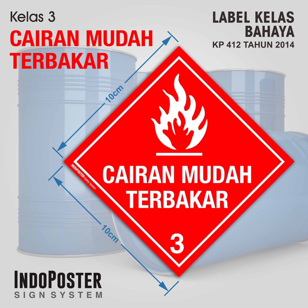 

Stiker IATA Label Kelas Material Bahaya Dangerous Goods - Cairan Mudah Terbakar Flammable Liquid