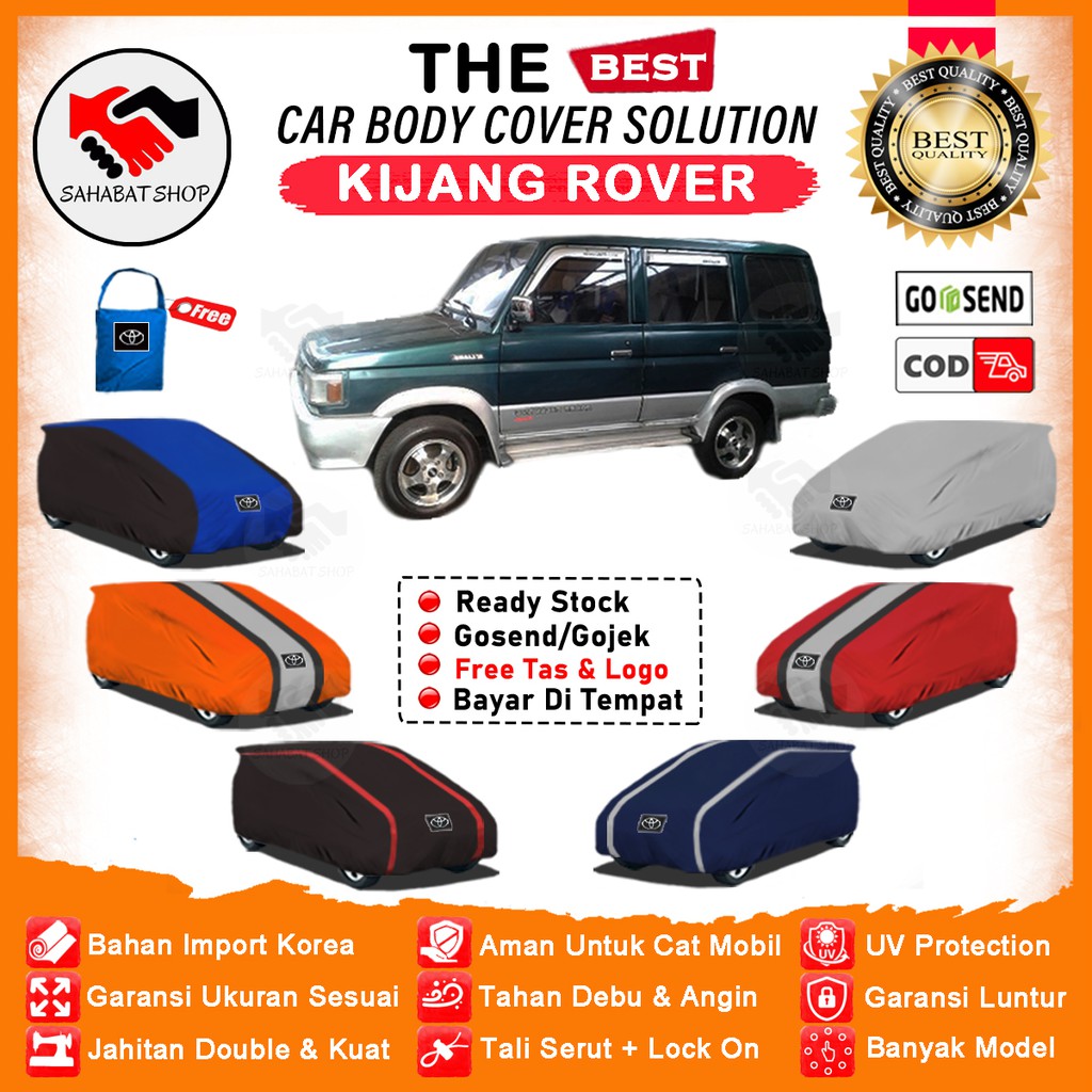 Sahabat Body Cover Mobil Kijang / Sarung Penutup Toyota Kijang Rover Jantan Outdoor / Tutup Mantel Selimut Kerudung Kelambu Jas Mantol Terpal Bungkus Tutupan Pelindung Kerodong Pembungkus Mobil Kijang Waterproof Anti Air Model Orange