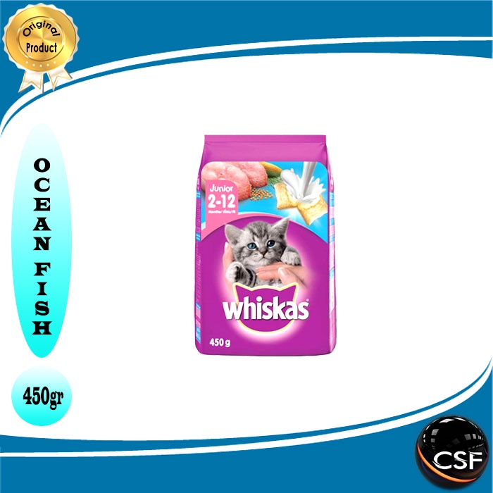 Makanan Kucing kering murah WHISKAS JUNIOR 450gr All Varian