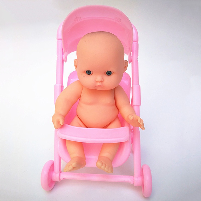 Mary Mini Bayi Untuk Boneka Kereta Dorong Troli Mainan Simulasi Dorong Keranjang Pushchair Anak Bermain Peran Game Untuk Rumah Boneka Nurs