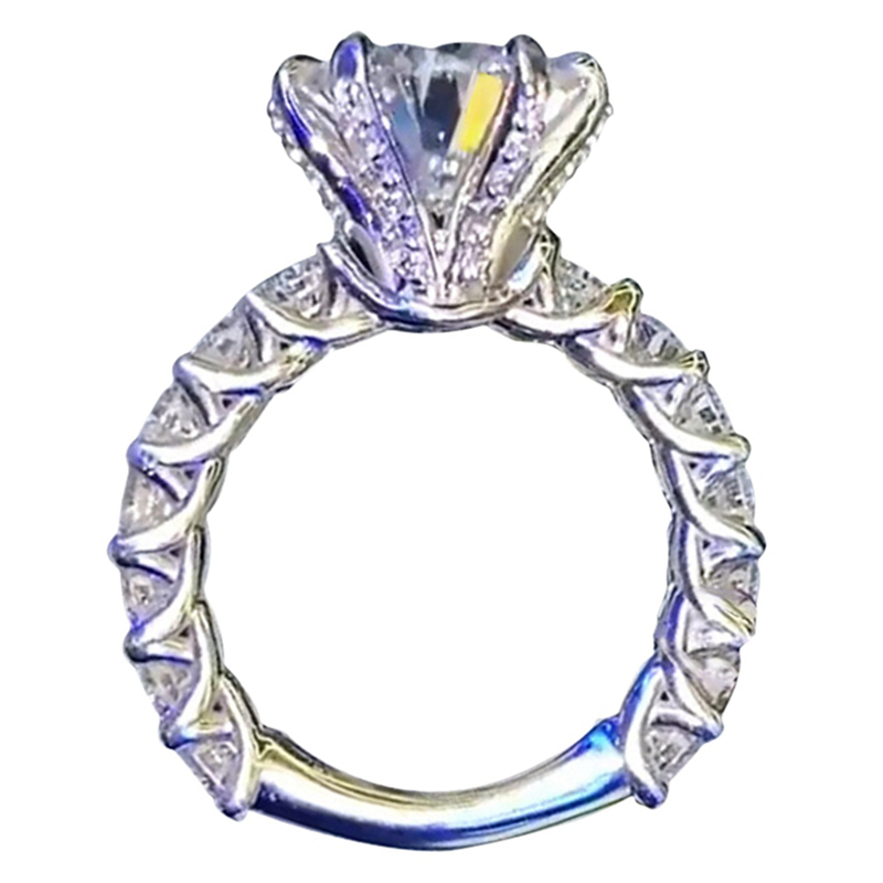 Cincin Bahan 925 Sterling Silver Aksen Berlian Gaya Vintage Untuk Pernikahan