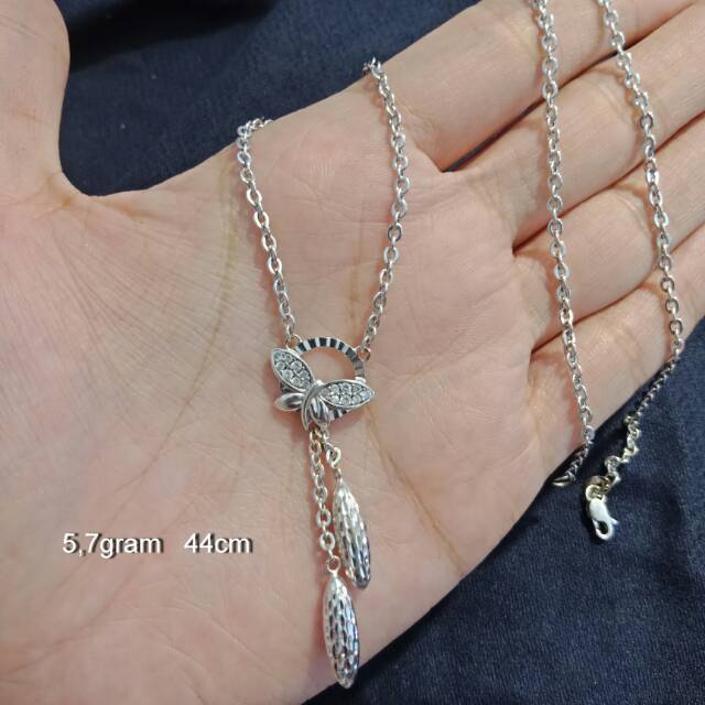 750 Kalung rantai anak dan dewasa emas asli kadar 750 75% holo UBS baru cantik kilat putih white gold eli hollow