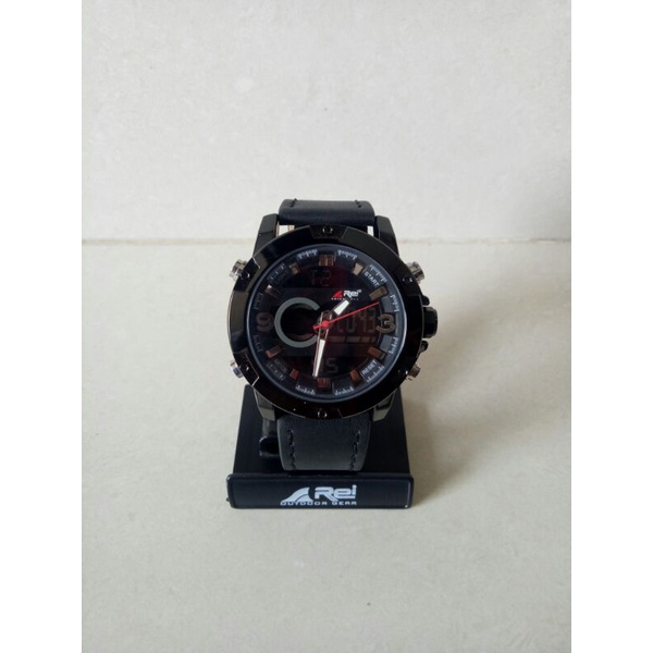 JAM TANGAN REI HORIZON E | JAM KULIT REI | JAM DUAL TIME REI