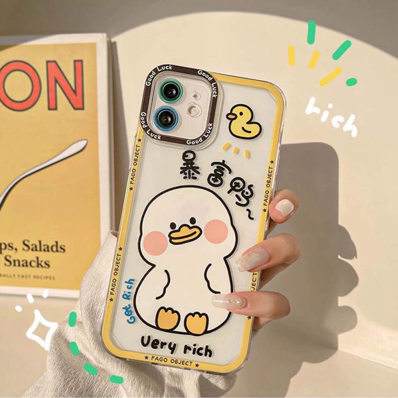 Soft Case Silikon TPU Motif Bebek Untuk IPhone 12 13 SE2020 6 6S 7 8 Plus X XS XR 11 Pro Max