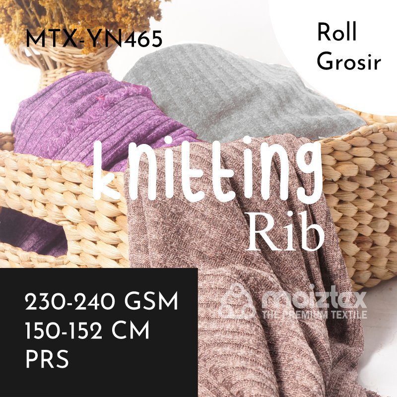 BAHAN KAIN KNITTING RIB (TANYA  STOCK ADMIN) MIN. ORDER 1 ROLL SERI