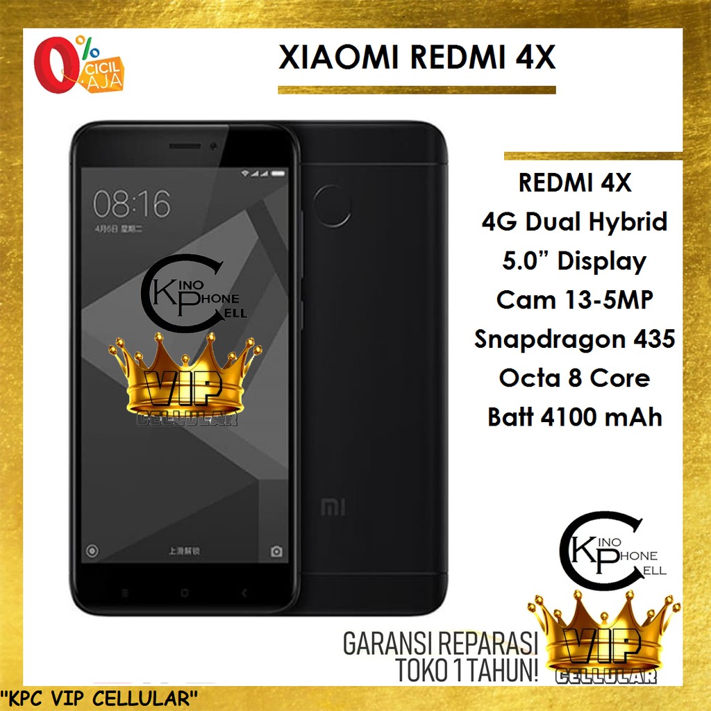 Handphone HP Murah Xiaomi Redmi 4X 16GB 2GB 32GB 3GB OS 7 SD 4 3 5 KPC 2 Octa 8 Core  Mi 4 X