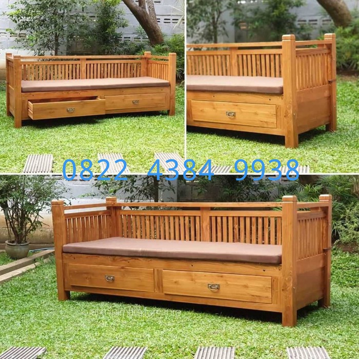 Bangku Teras Kursi Jati Risban Daybed Sofabed Tamu Cafe Hotel Classic