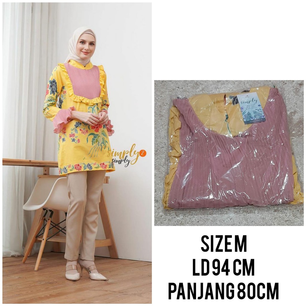 (SIZE M) Batik Encim Kuning Capung Greenish Batik by simply store simpl2simply vanillahijabofficial 