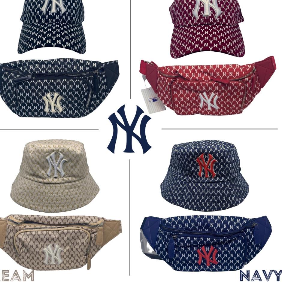 Big Sale.. BUNDLE SET Waistbag MLB New York + Topi MLB NY / Tas Selempang Tas Pinggang MLB NY Cap
