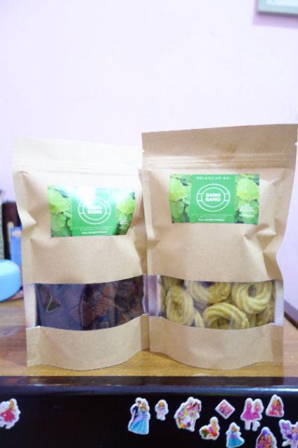 @25pcs Standing Pouch Kraft Alufoil Window + Zipper 14 X 22 Cm