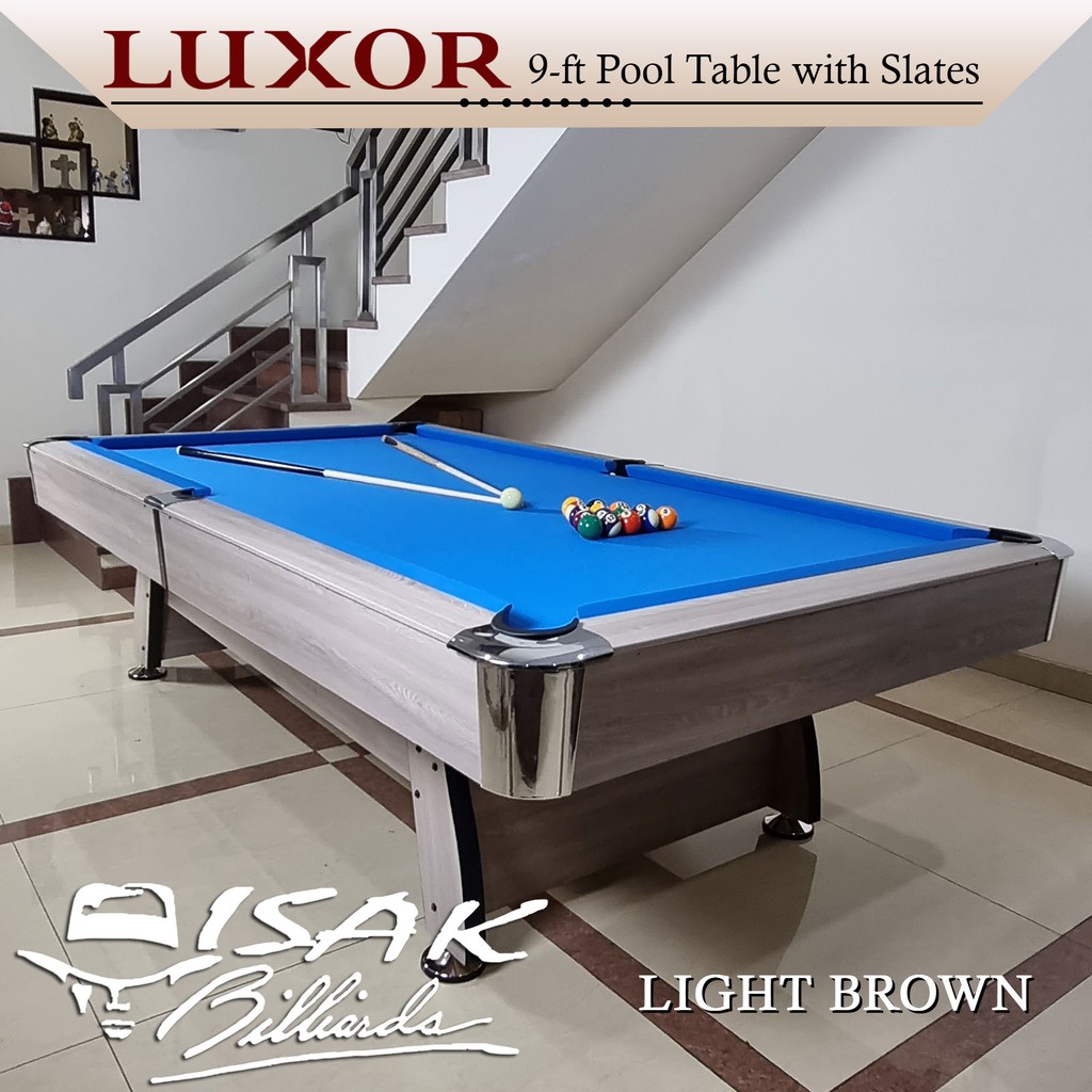 Luxor Brown 9 Ft Pool Table Batu Slate Meja Billiard Biliar 9ft Coklat Shopee Indonesia