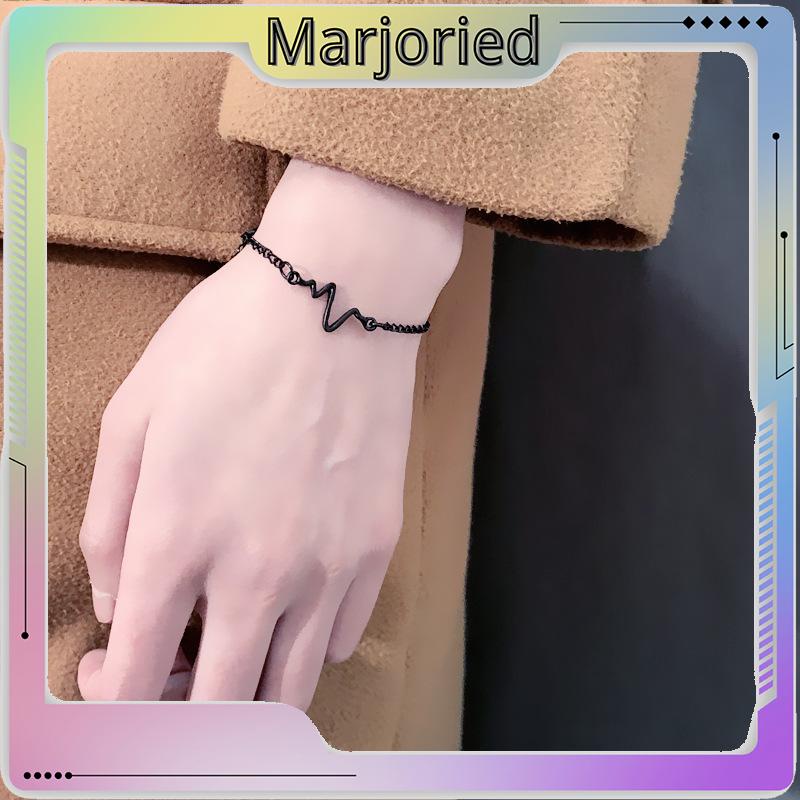 Gelang Rantai Adjustable Simple Model Elektrokardiogram Untuk Pria/Wanita/Pasangan-MJD