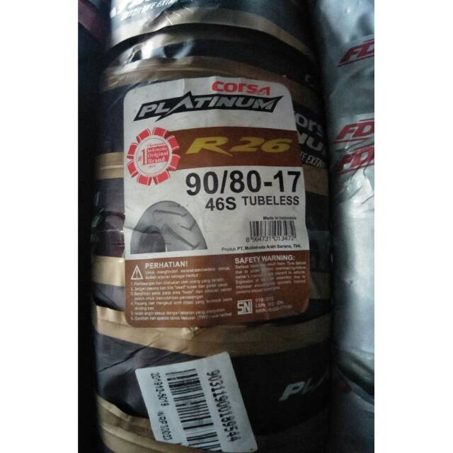 Ban corsa platinum R26 uk 90/80 R17