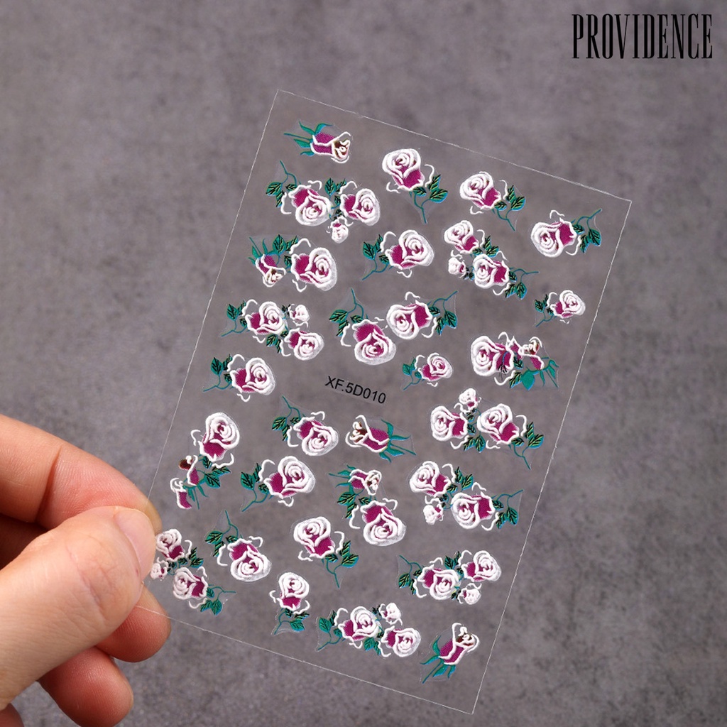 Providence Stiker Kuku 5D Motif Bunga Untuk Nail Art DIY