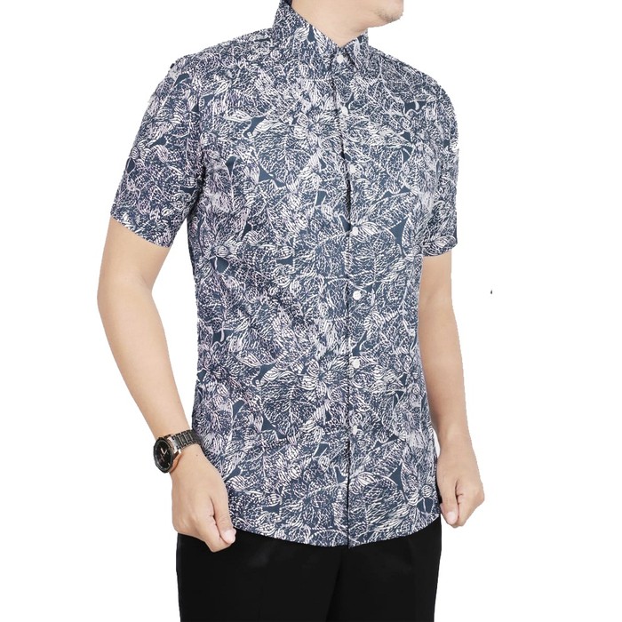 TERBARU VM Kemeja Batik Pendek Slimfit Batik Pria Modern B-404 - M