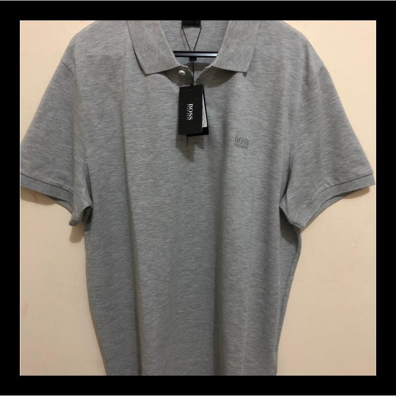TERBARU POLO SHIRT PRIA WARNA ABU-ABU HUGO BOSS KAOS POLO COWOK MURAH