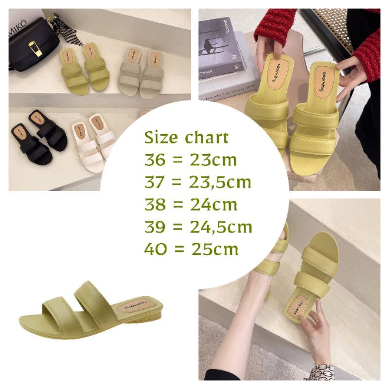 Soervimy sandal strip dewasa/sandal jelly wanita/ sandal karet anti slip/sandal kekinian