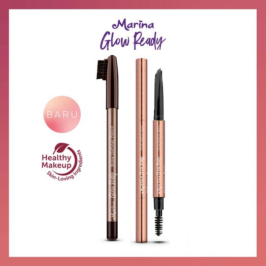 ⭐ BAGUS ⭐ MARINA GLOW EYEBROW PENCIL / MATIC | Pensil Alis Matic + Sisir