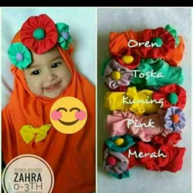 Hijab Bayi Lucu/ Jilbab BANDO BUNGA