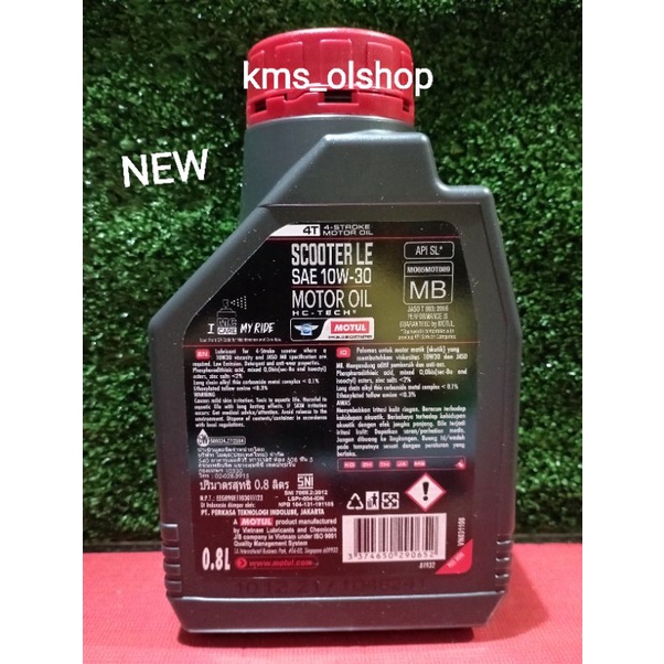 Oli Motul Matic 0.8 liter Scooter 4T LE SAE 10W30 dan 10W40 Pelumas mesin motor matic 800ml