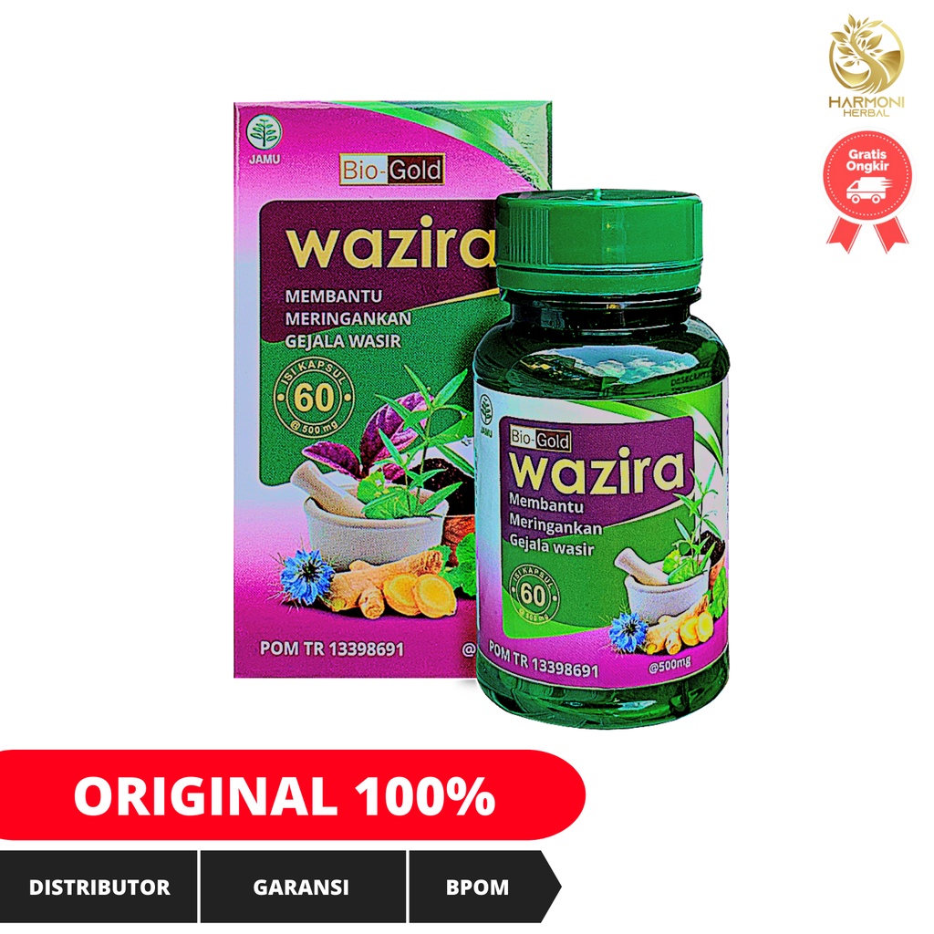 Kapsul Obat Wasir Extrak Daun Ungu WAZIRA  Isi 60 Original BPOM HALAL