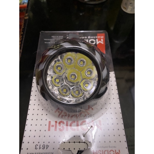 lampu tembak bulat 9 led+Angel dudukan spion