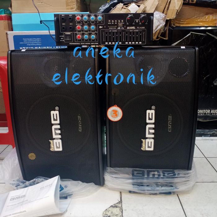 PAKET SPEAKER KARAOKE BMB 10" + AMPLIFIER BLUETOTH BERGARANSI 3 TAHUN