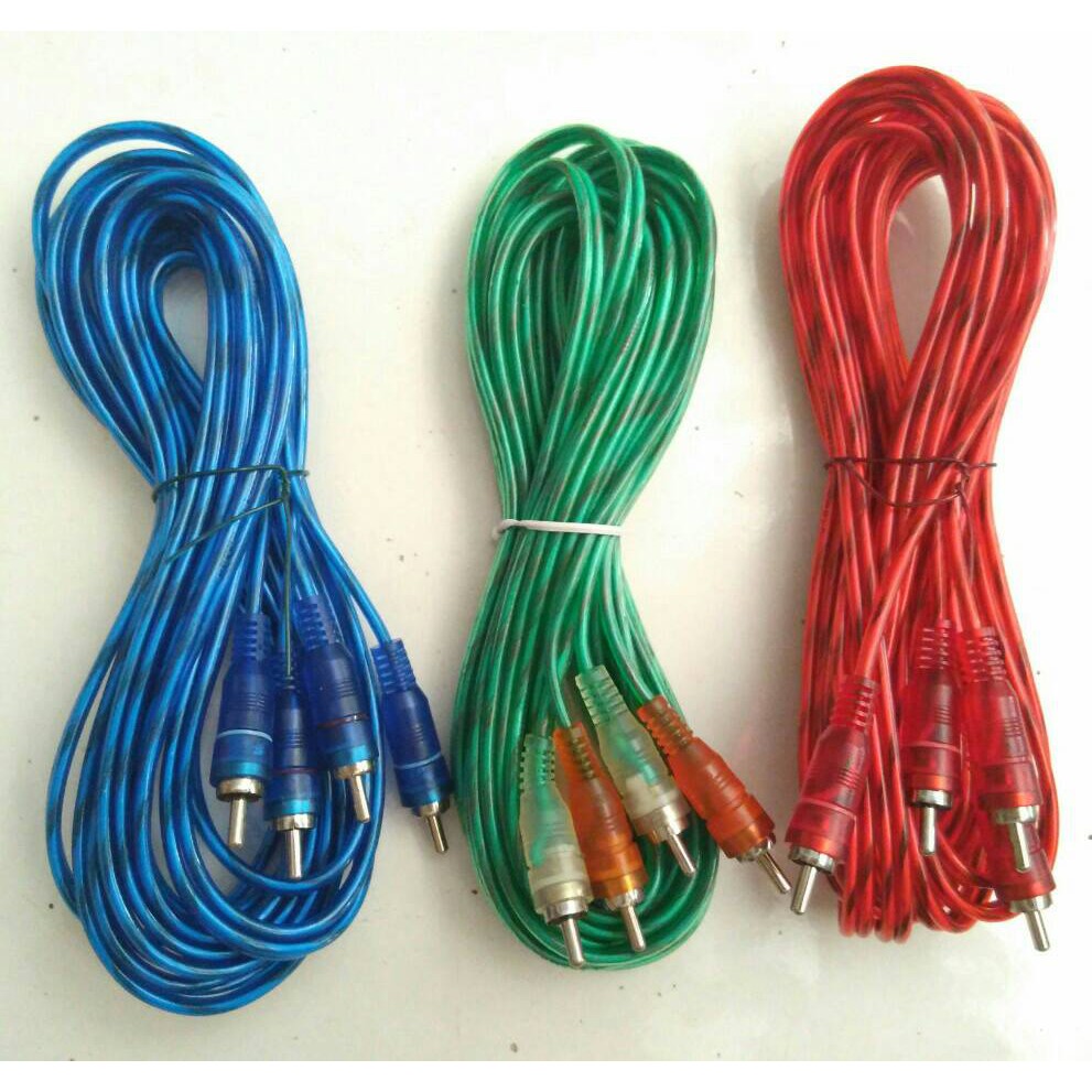 Kabel Jek Jack Audio Speaker ke Audio Speaker 2x2 / Jek 2 x 2 / 2 RCA ke 2 RCA Berbagai Panjang